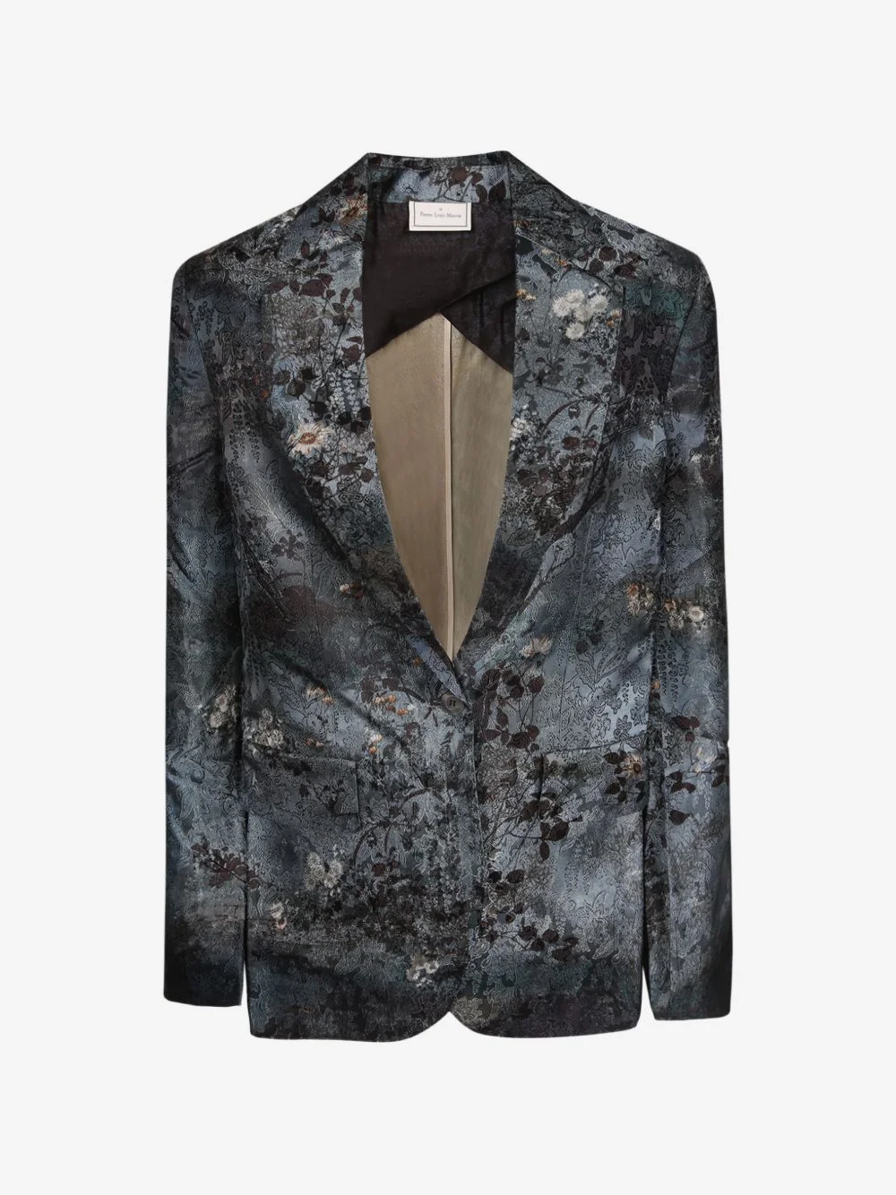 floral-jacquard single-breasted blazer - 1