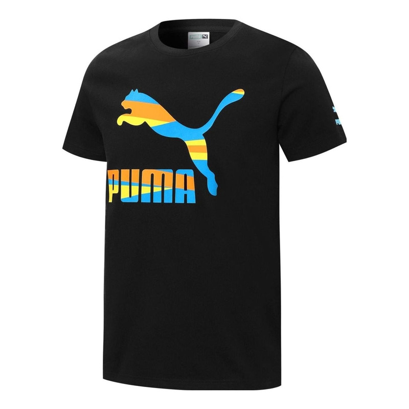 PUMA Colorful Logo T-Shirt 'Black' 534990-01 - 1
