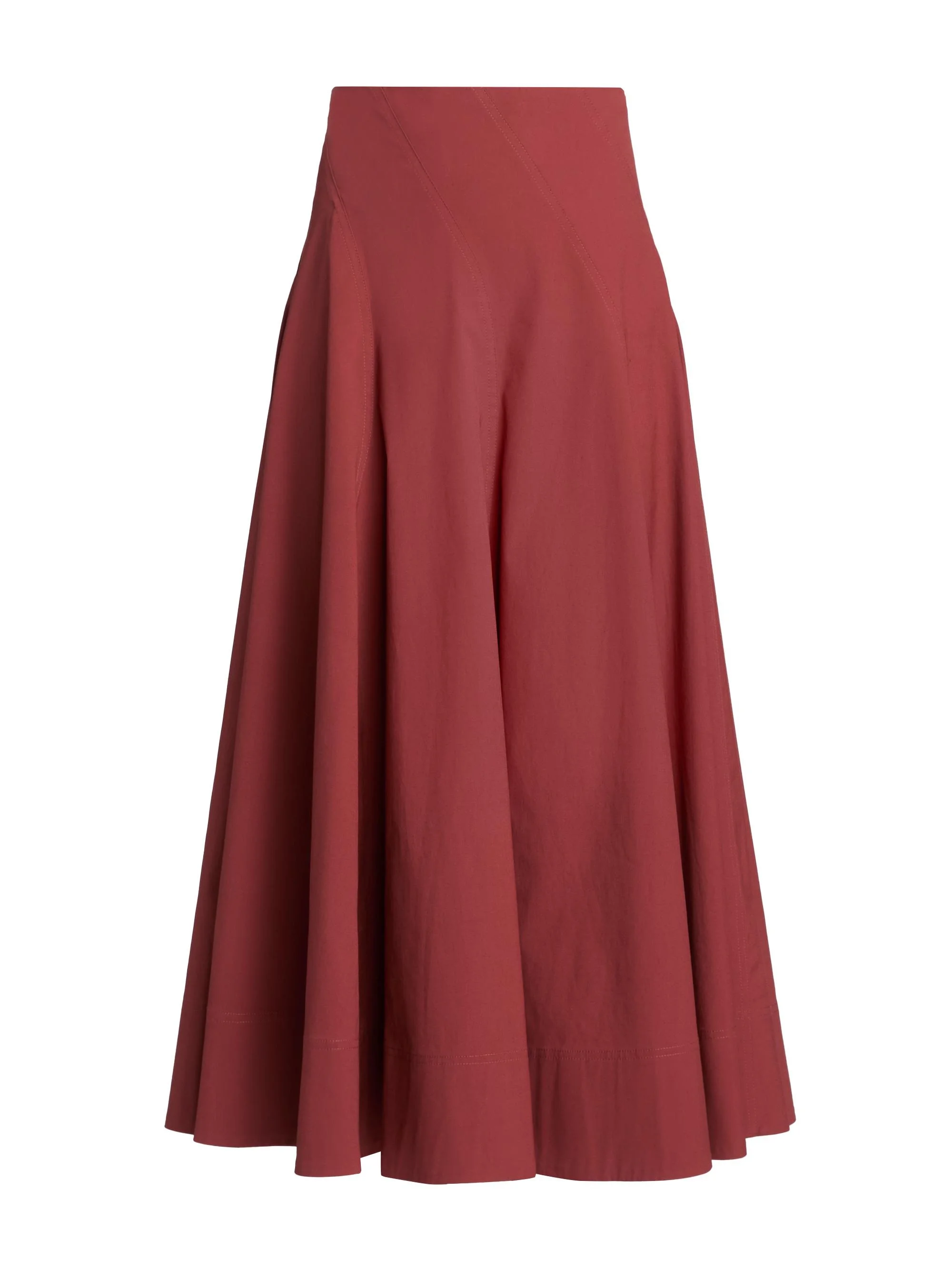 Women's Gemma Stretch-Cotton A-Line Midi-Skirt - Apple Butter - 1