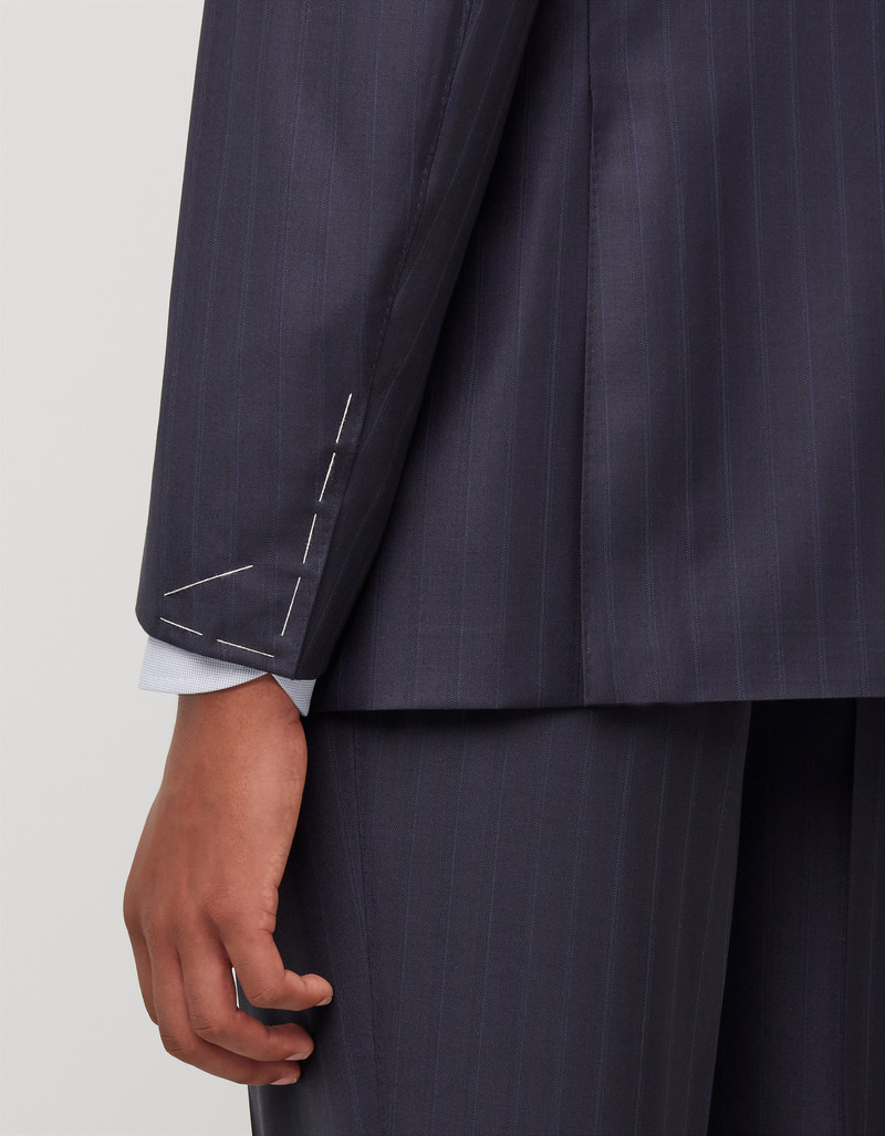 LIGHT BLUE DENIM-EFFECT WOOL REGULAR-FIT SUIT 17
