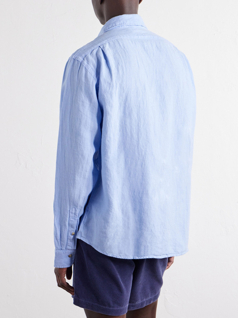 Logo-Embroidered Linen Shirt 4