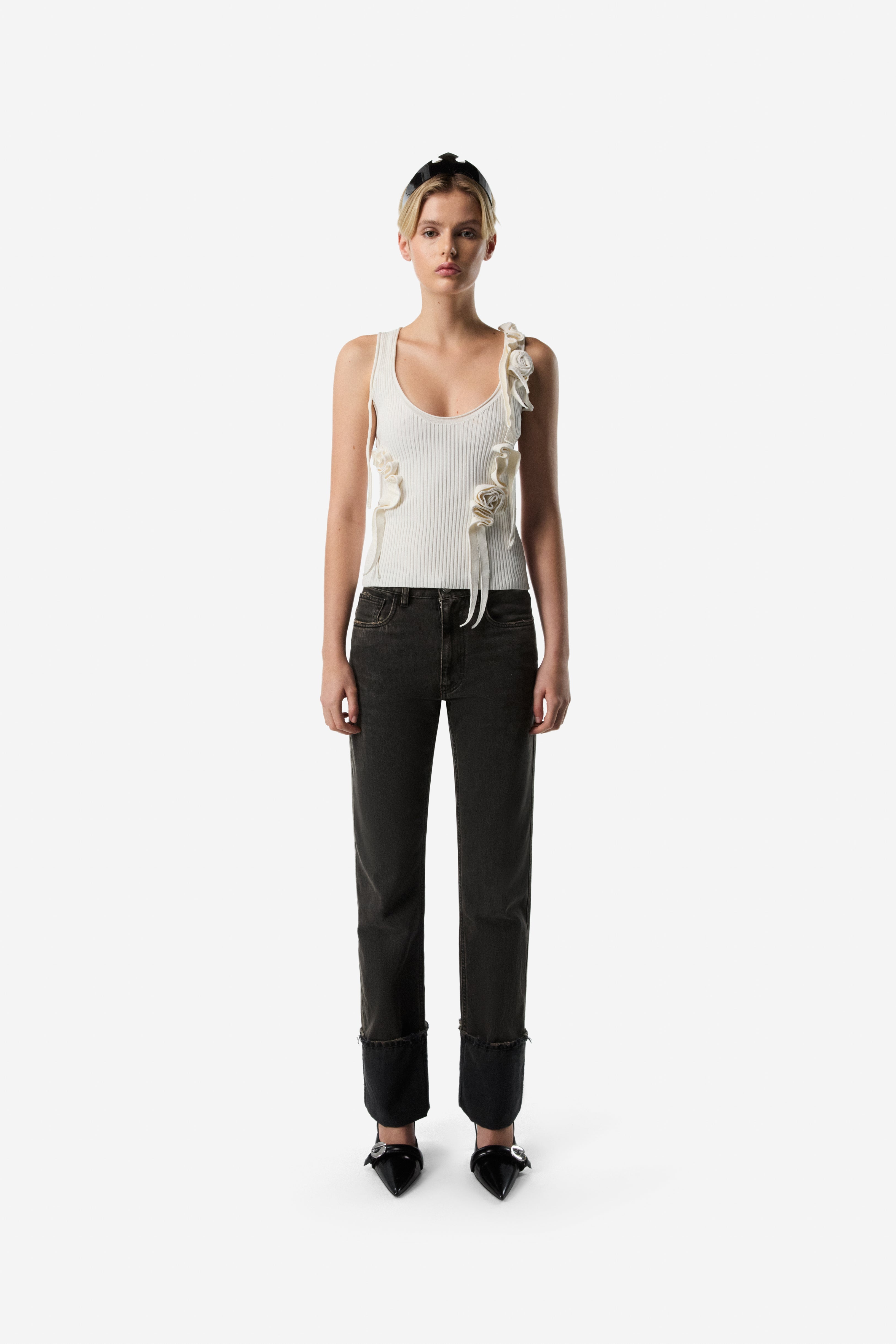 Knitted Ribbon Tank Top - 2