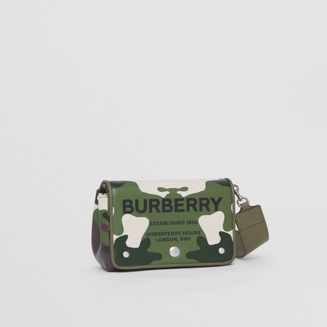 Camouflage Print Cotton Canvas Crossbody Bag - 8
