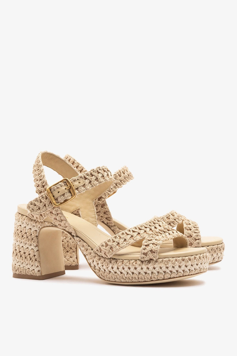 Jolene Low Sandal Natural Crochet 3