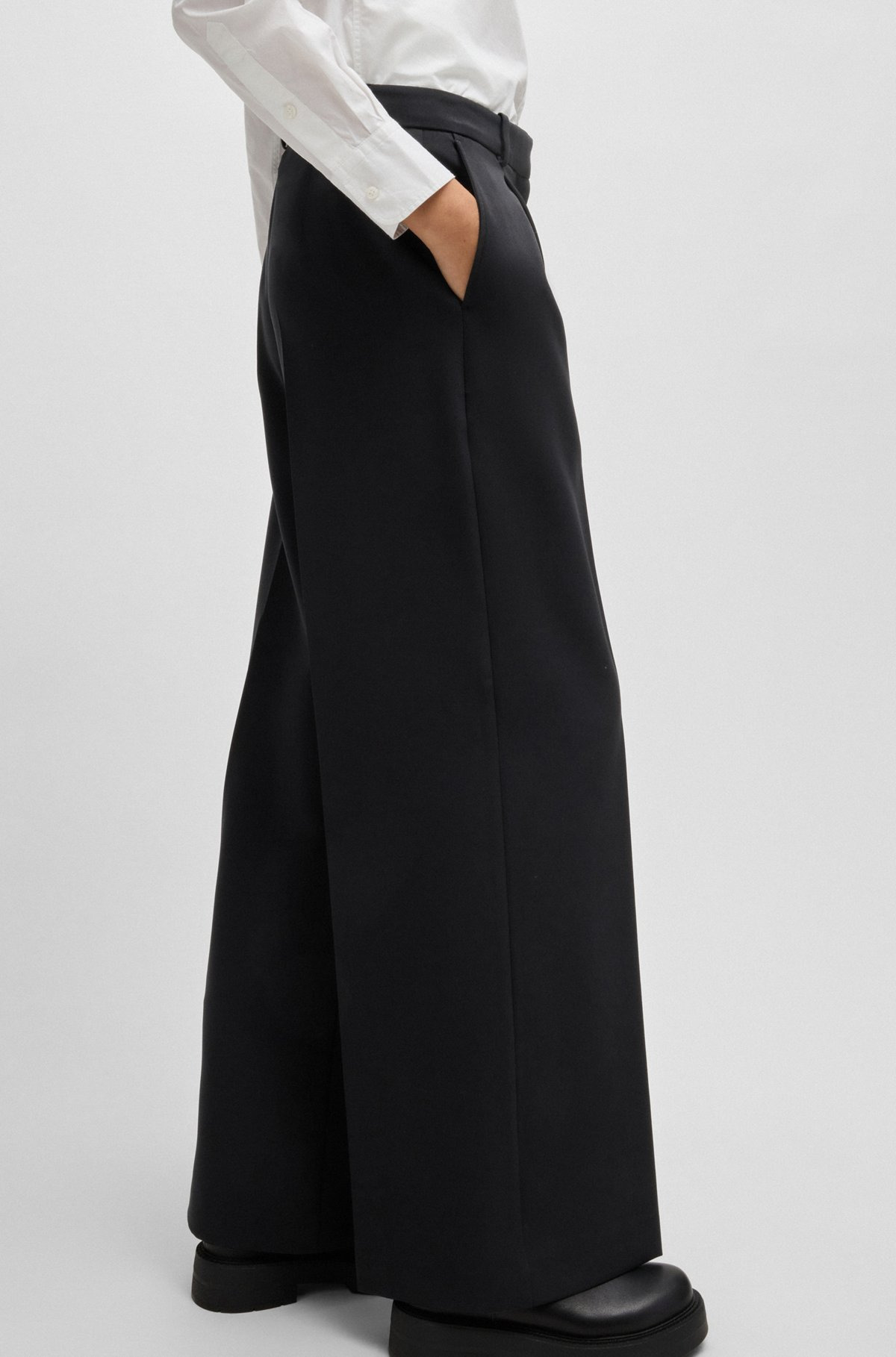 BOOT-LEG TROUSERS IN STRETCH FABRIC - 5
