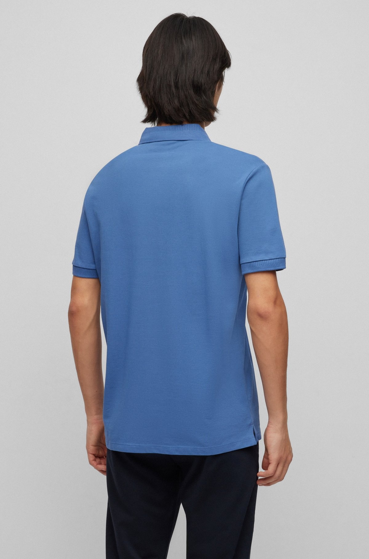 COTTON-PIQUÉ SLIM-FIT POLO SHIRT WITH LOGO LABEL - 5