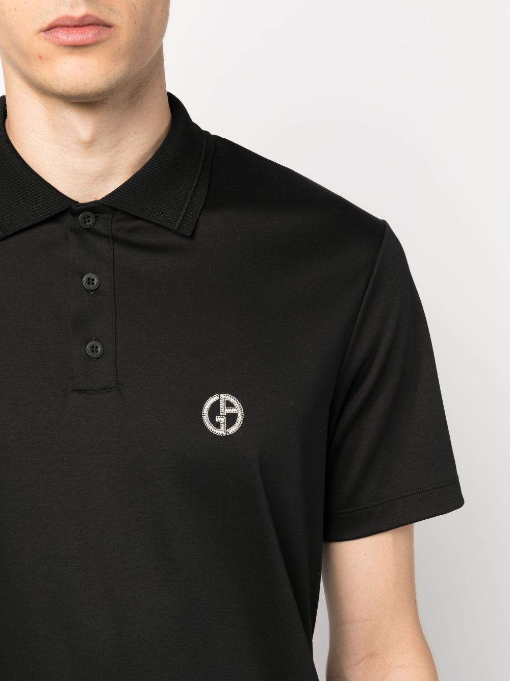 logo-embroidered cotton polo shirt - 5