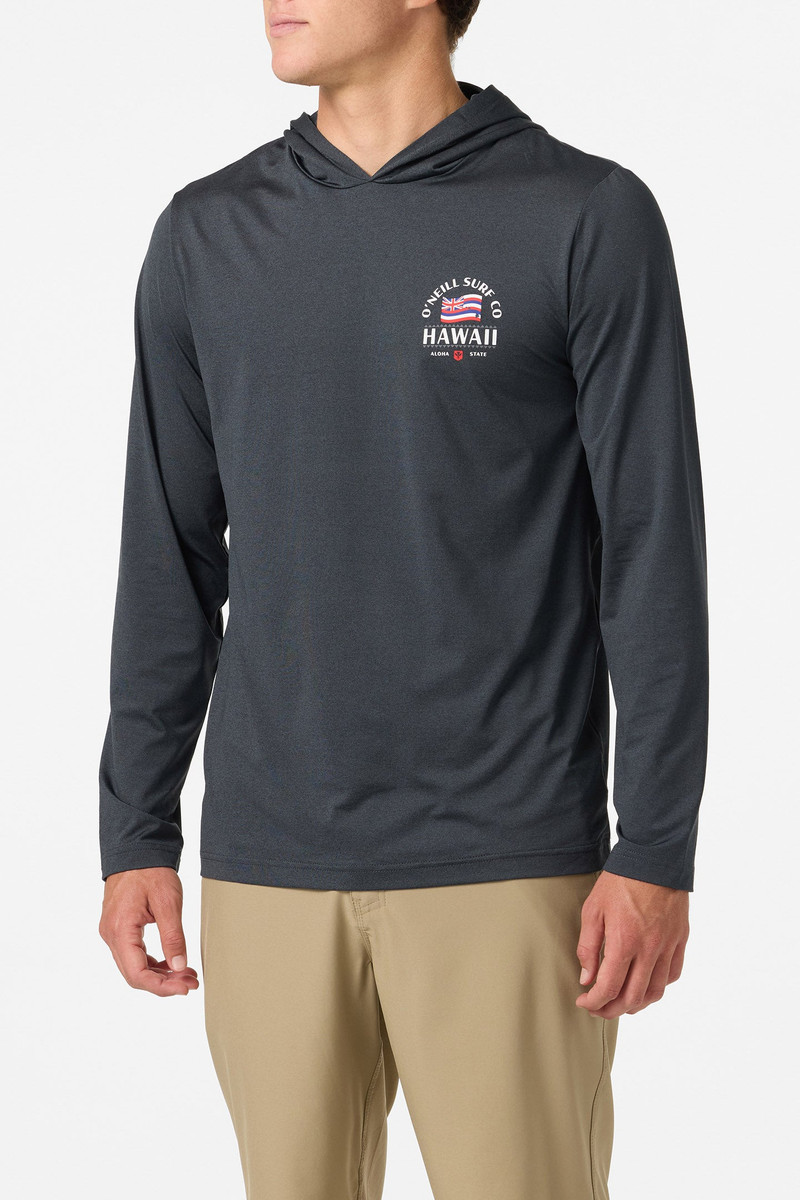 TRVLR UPF Hooded Hawaii Flag Long Sleeve Shirt 4