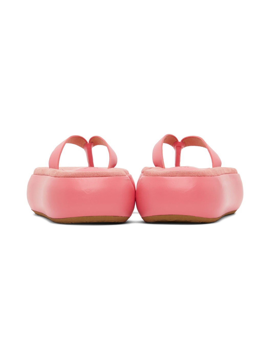 Pink Boat Flip Flop Platform Slides - 2
