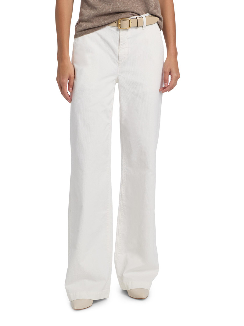 Women's Hannah Cotton-Blend High-Rise Pants - Ivory 3