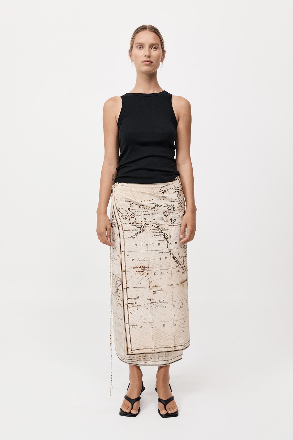 Silk Wrap Tie Skirt - Atlas - 2