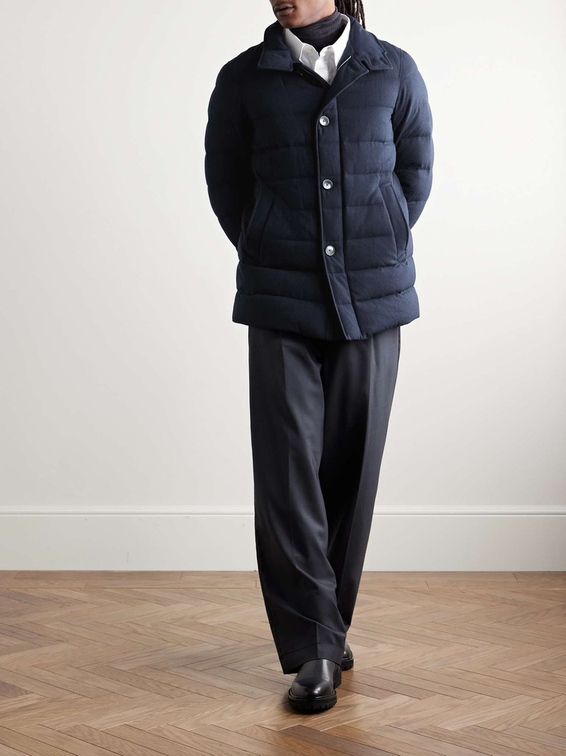 Herno Slim-Fit Quilted Recycled Cashmere-Blend Twill Coat outlook