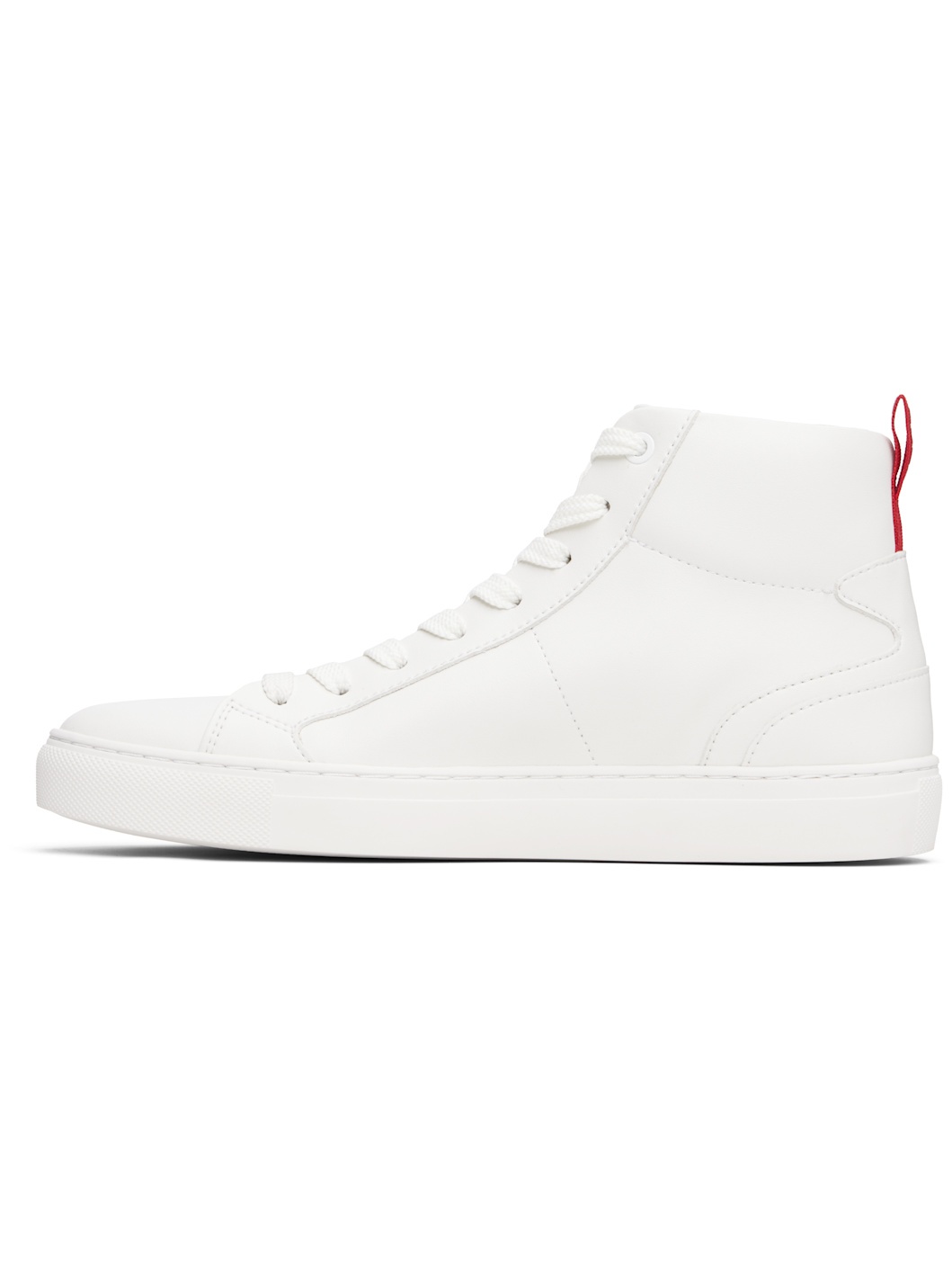 White Faux-Leather High-Top Sneakers - 3