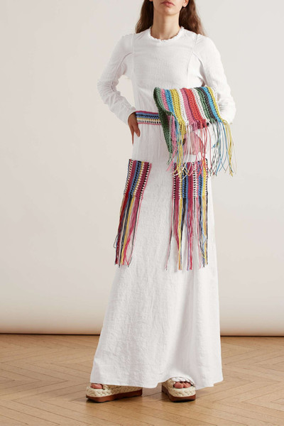 Chloé Crochet-trimmed washed-linen maxi dress outlook