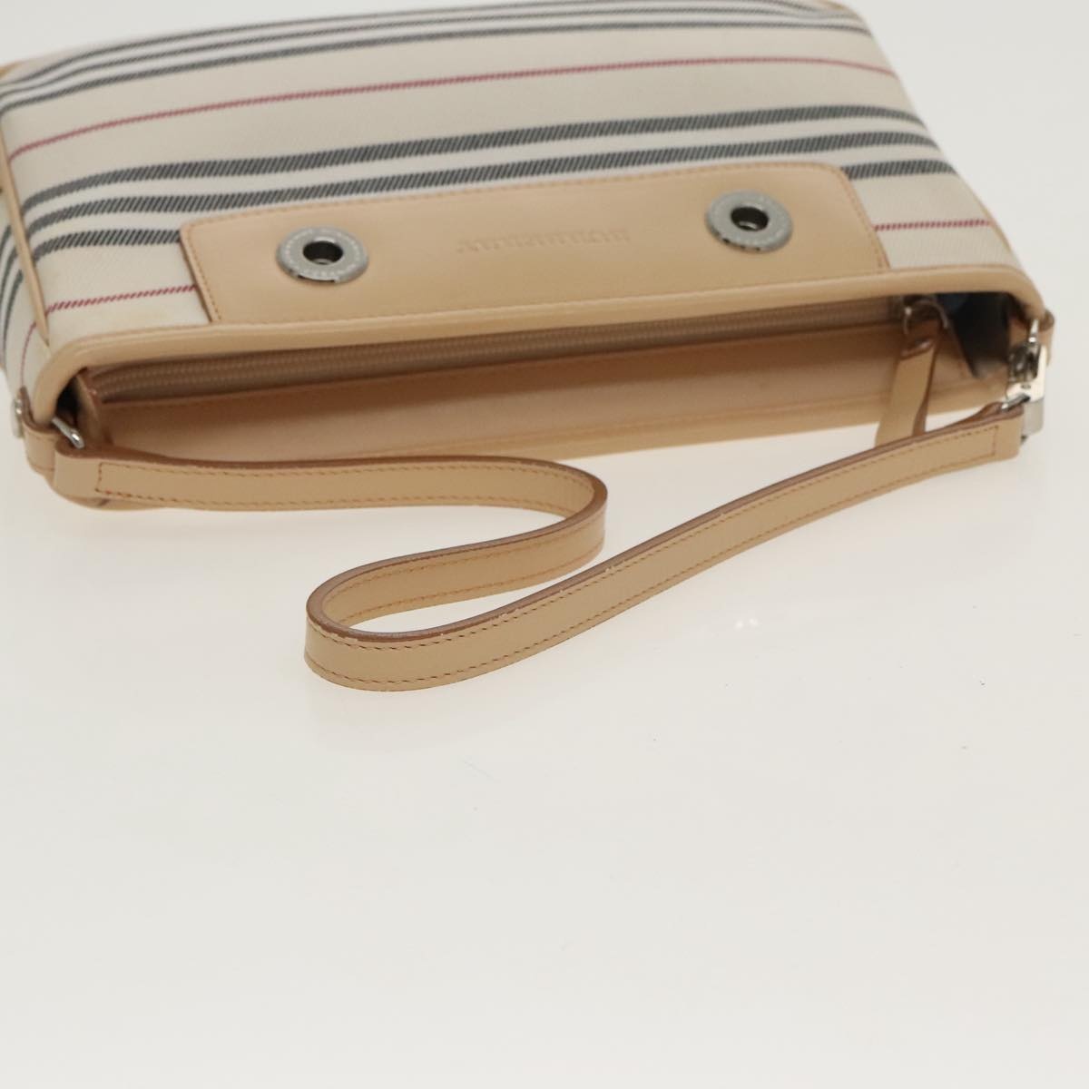Burberry Nova Check Shoulder Bag Canvas Leather Beige White - 7