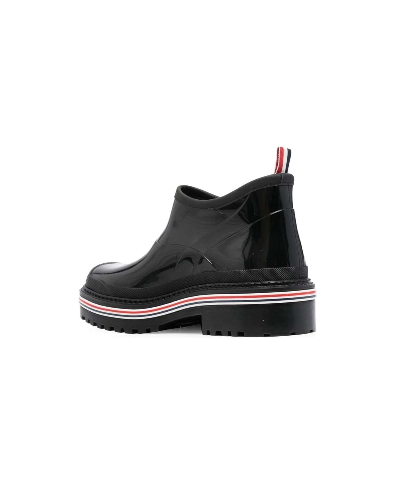 Stripe-trim Ankle Boots In Black Rubber Man - 3