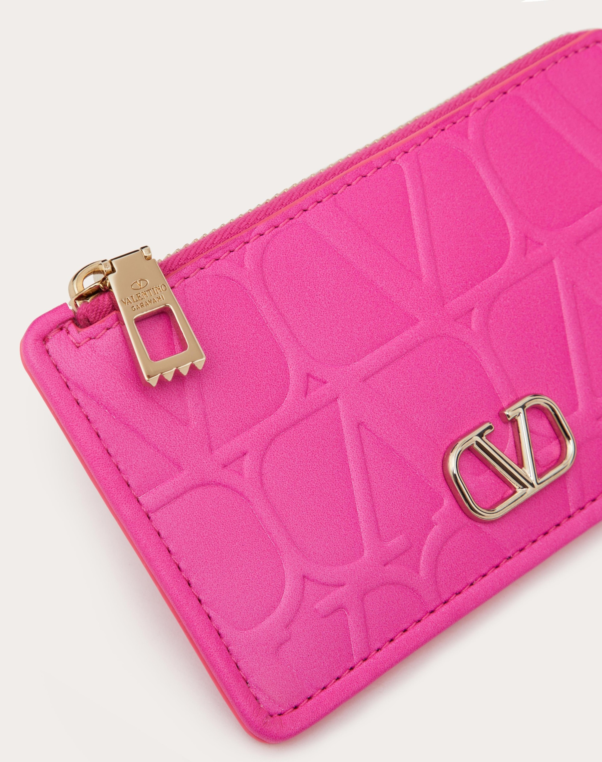VALENTINO GARAVANI LEATHER TOILE ICONOGRAPHE CALFSKIN CARDHOLDER WITH ZIPPER - 2