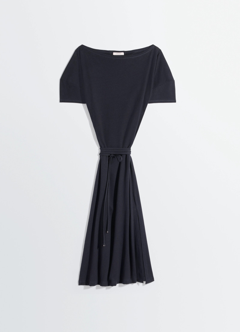 OFF SHOULDER DRESS IN HEAVY COTTON LINEN JERSEY - 1