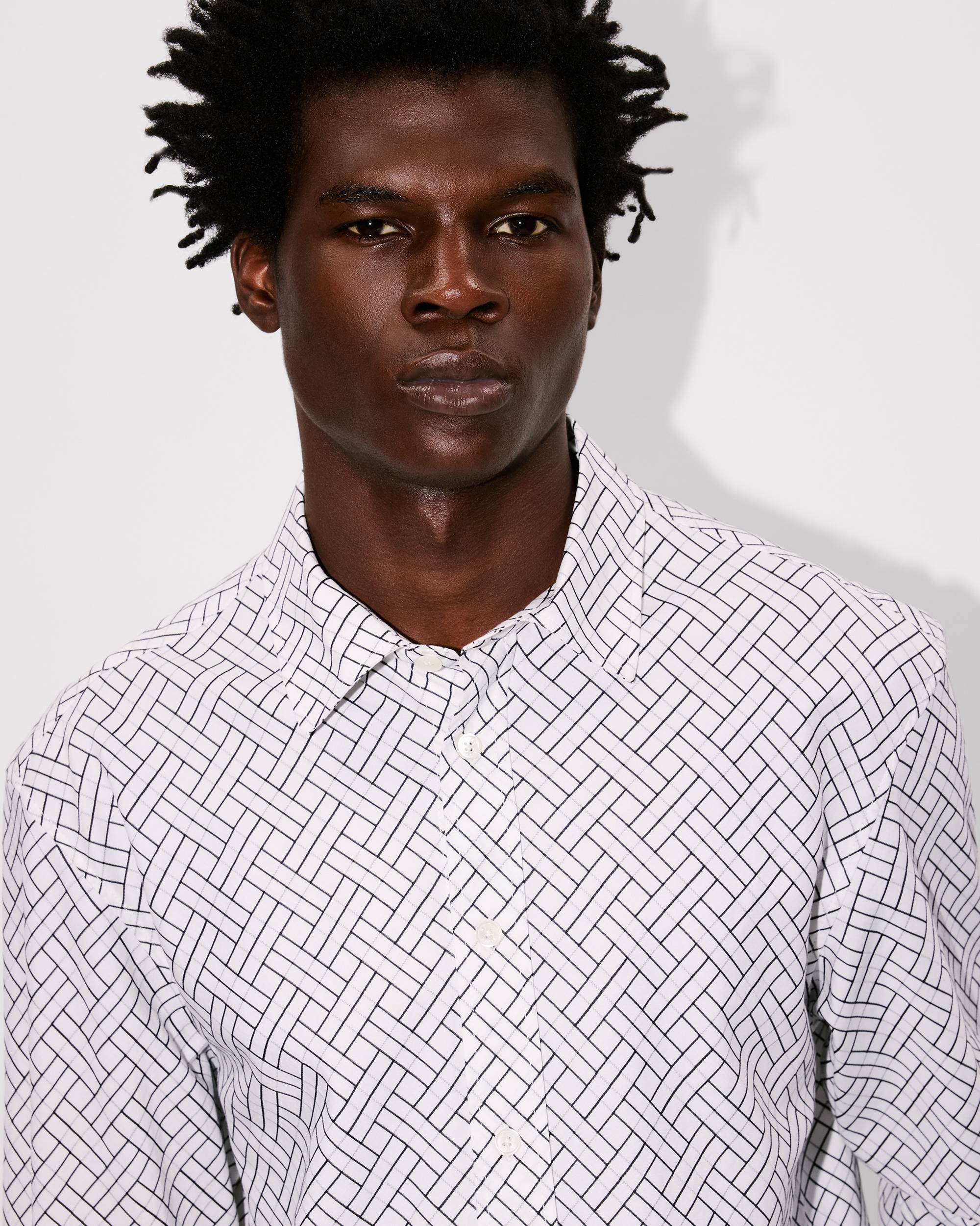'KENZO Weave' regular shirt in cotton jacquard - 6