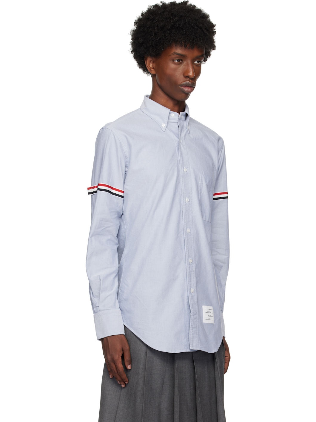 Blue Oxford Classic Armbands Shirt - 2