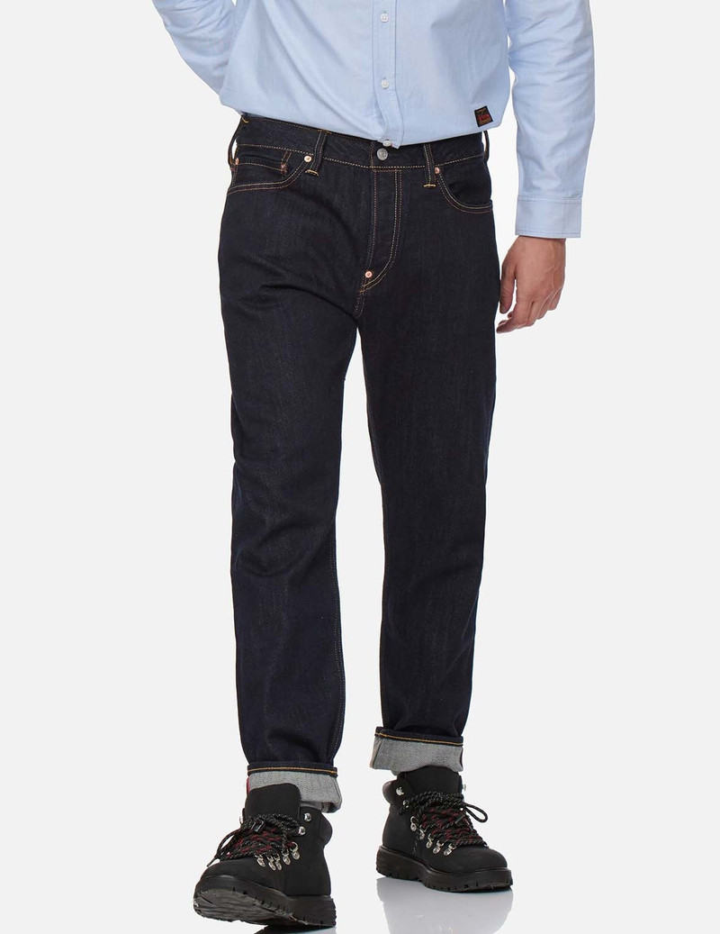 LINEAR CAMOUFLAGE AND SEAGULL EMBROIDERED CARROT FIT JEANS #2017 4