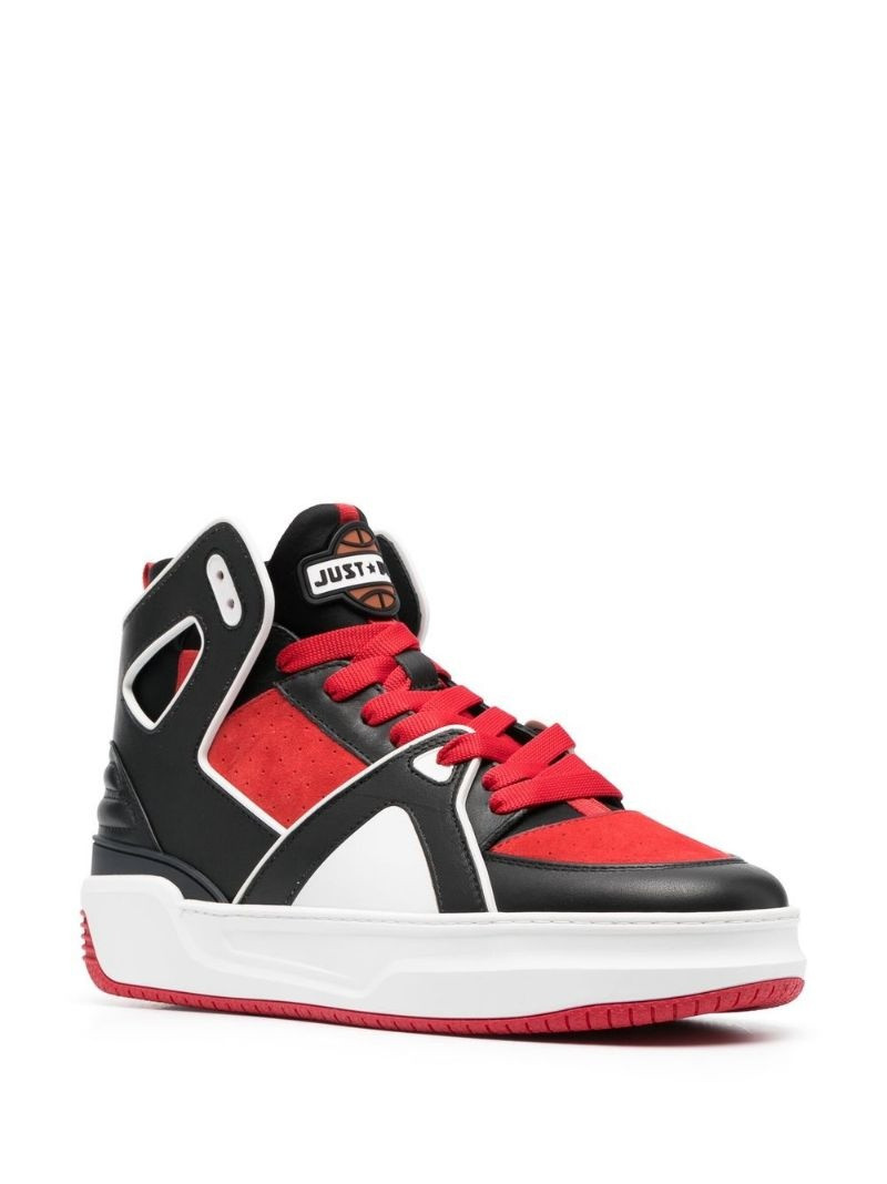 Just Don leather basketball sneakers outlook