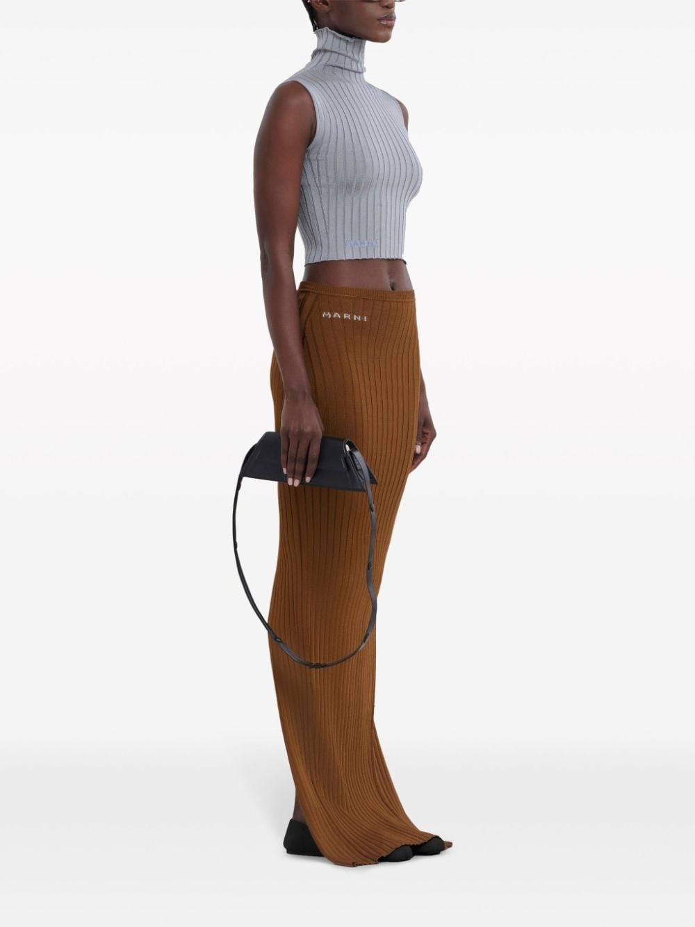 ribbed-knit maxi skirt - 3