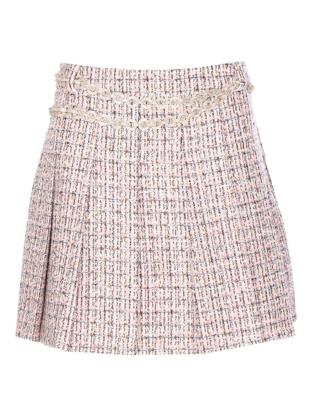crystal-embellished tweed mini skirt - 2