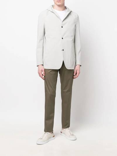 Canali hooded single-breasted blazer outlook