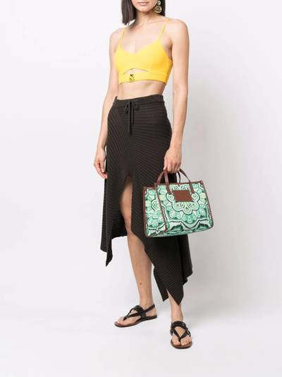 Etro logo-patch cotton tote bag outlook