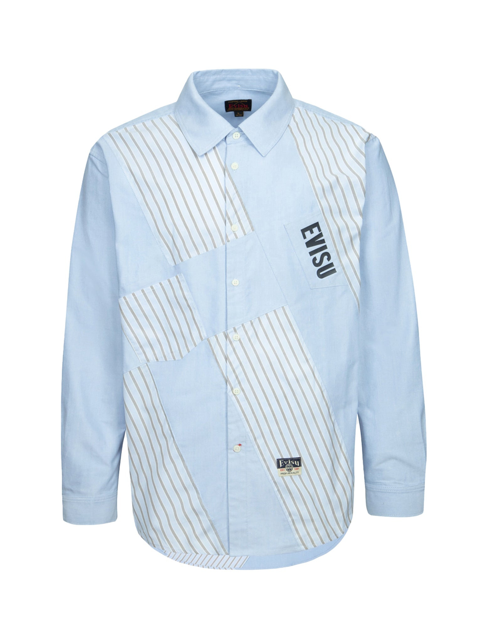 WHEEL OF WISDOM AND LOGO PRINT RELAX FIT DECONSTRUCTIVE SHIRT - 14