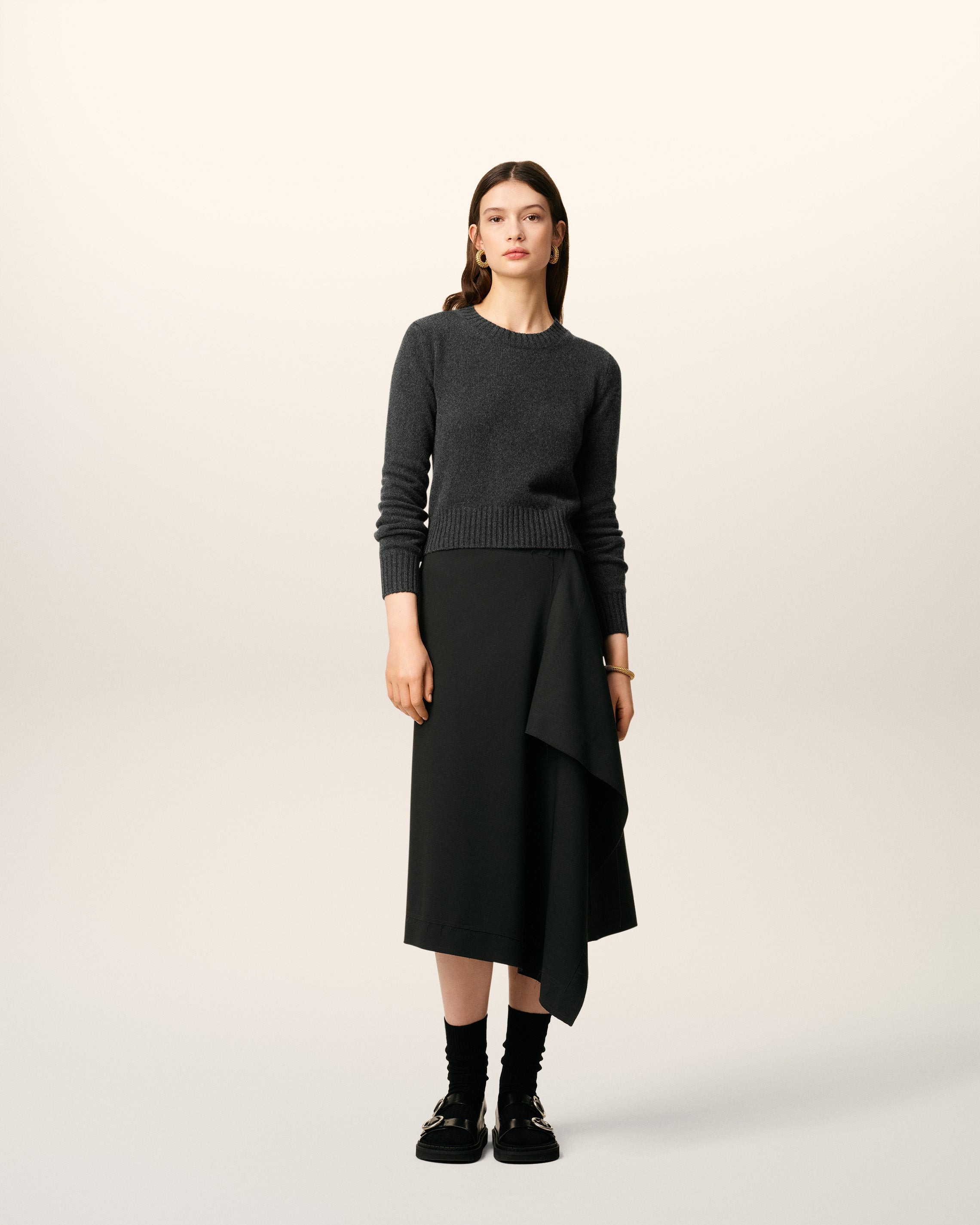 BLACK CASHMERE AMI DE COEUR CREWNECK SWEATER - 2