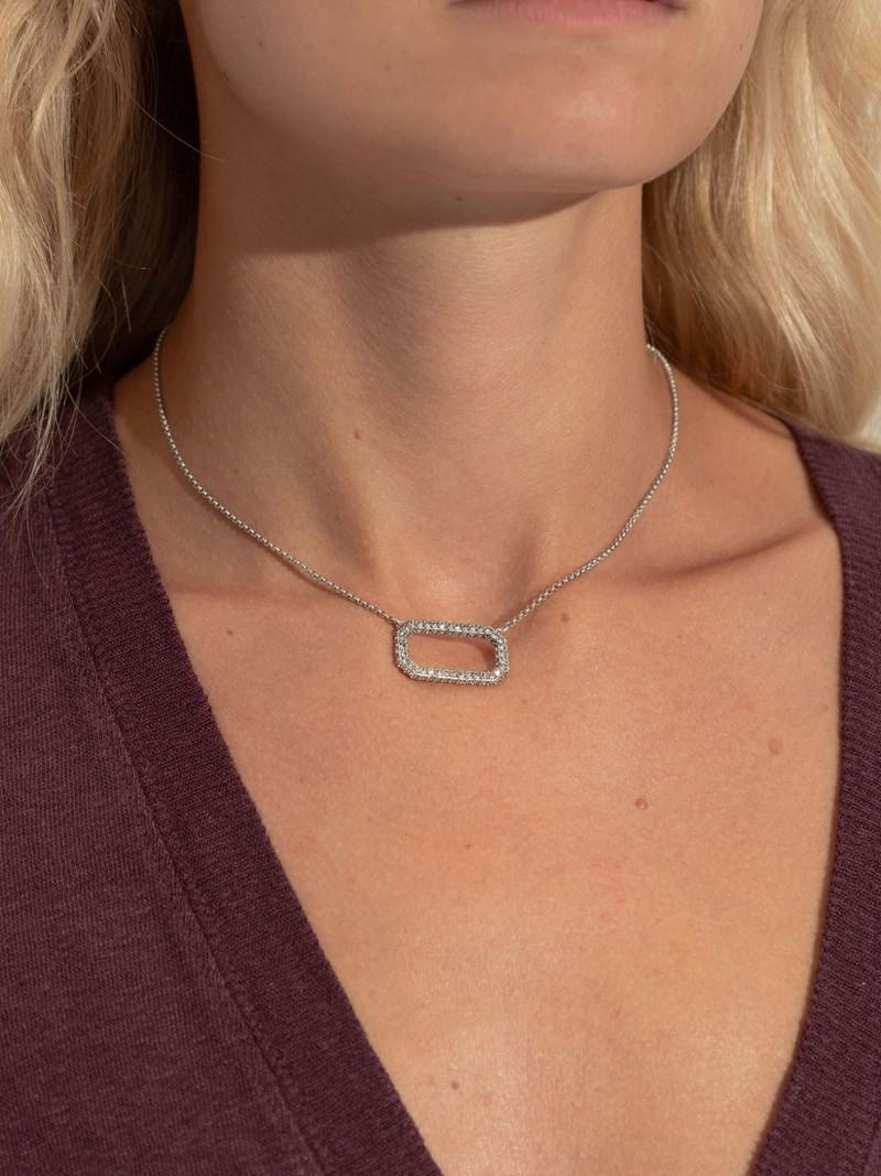 ALLSAINTS rectangle-frame crystal necklace outlook
