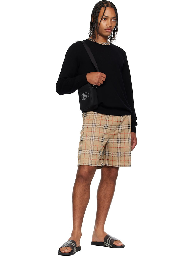 Burberry Brown & Black Check Pool Slides outlook