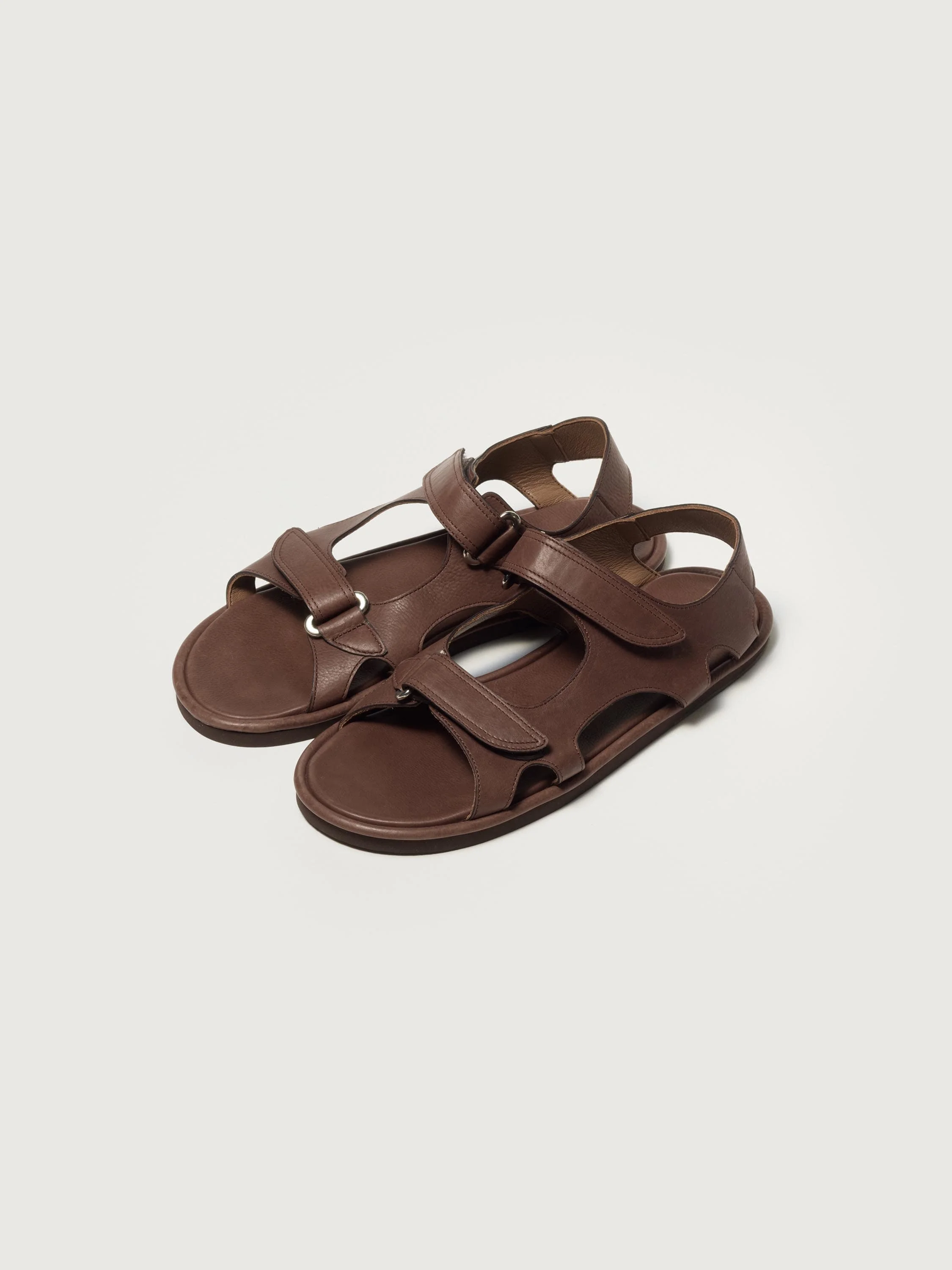 SOFT LEATHER DOUBLE STRAP SANDALS - 1