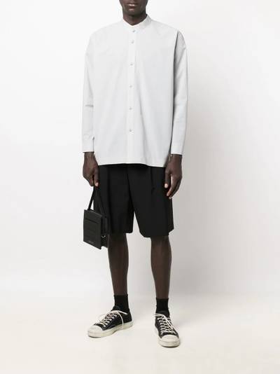 ISSEY MIYAKE buttoned-up collarless shirt outlook