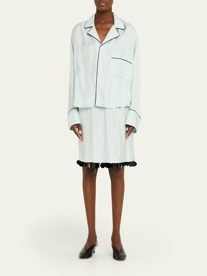 Plan C Dot Sequined Knee-Length Slip Skirt outlook