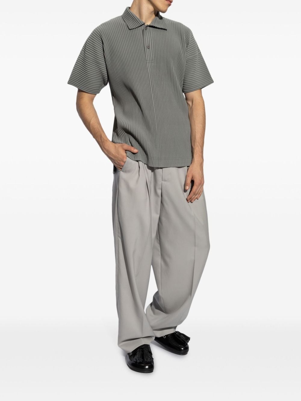 short-sleeve plissé polo shirt - 2