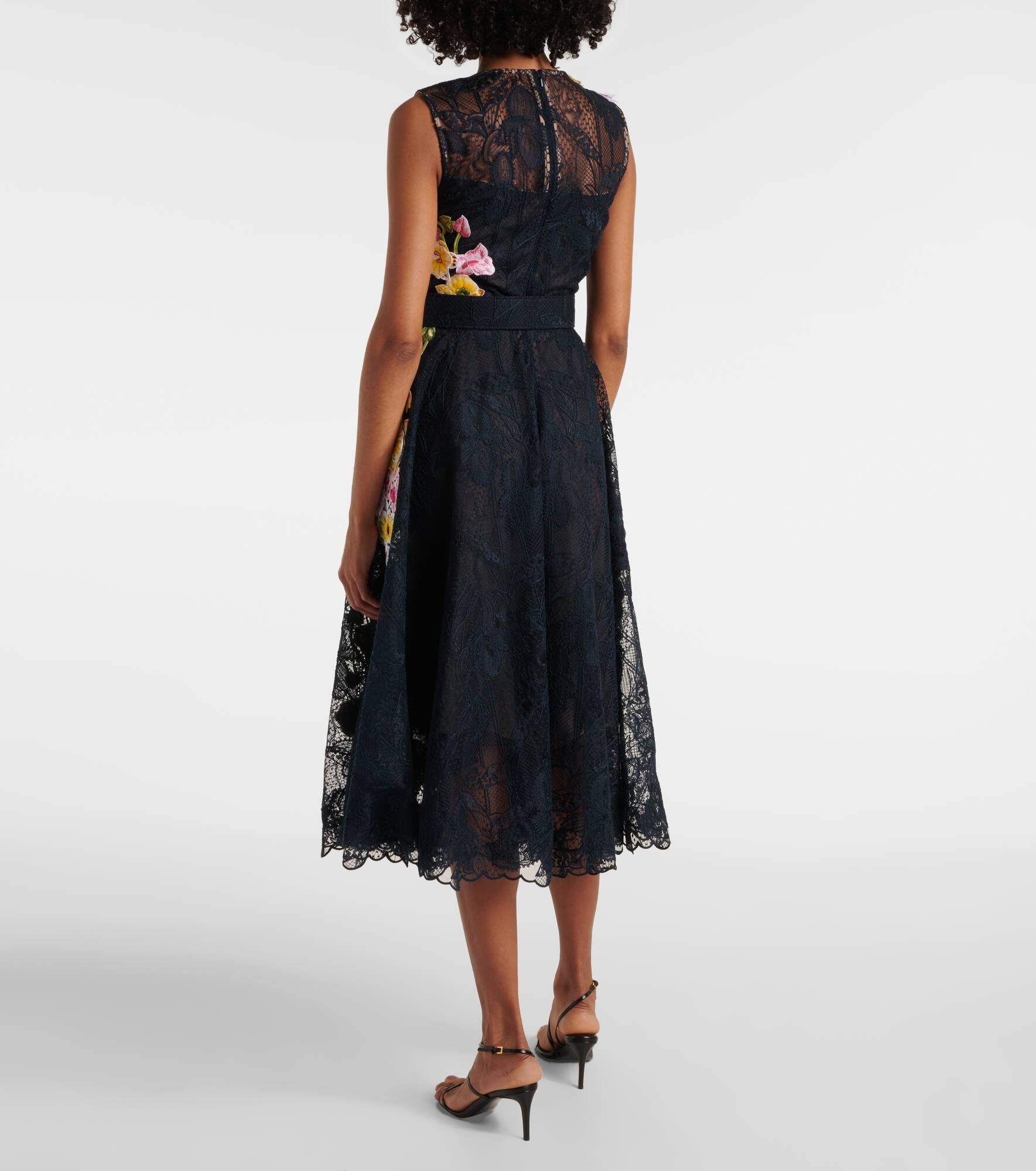 Orchid embroidered lace cocktail dress - 3