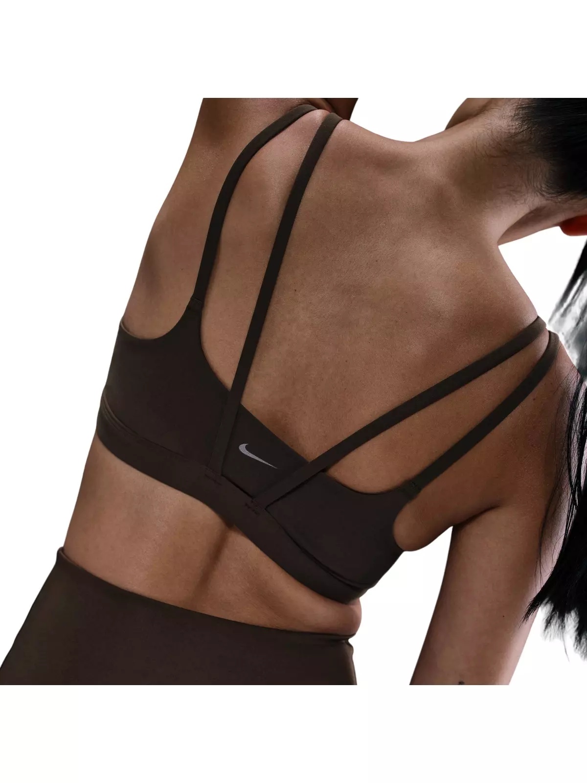 Women's Dri-FIT Alate trace Light-Support Padded Sports Bra -Dk Brown - 2