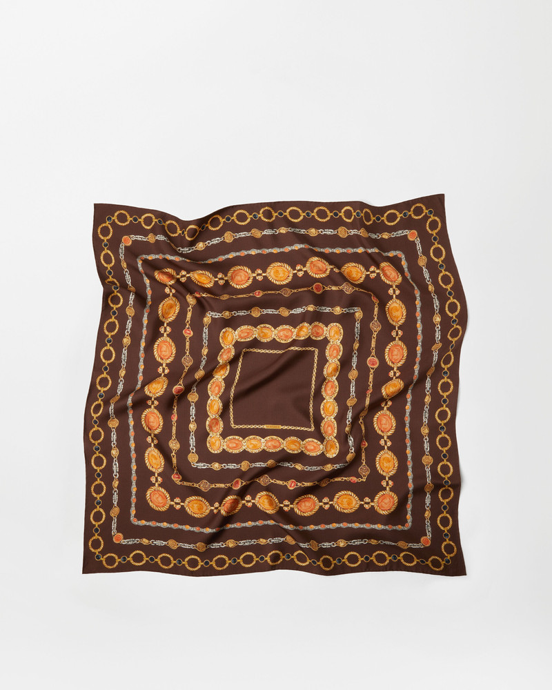 Printed Silk Twill Scarf 90 cm 1