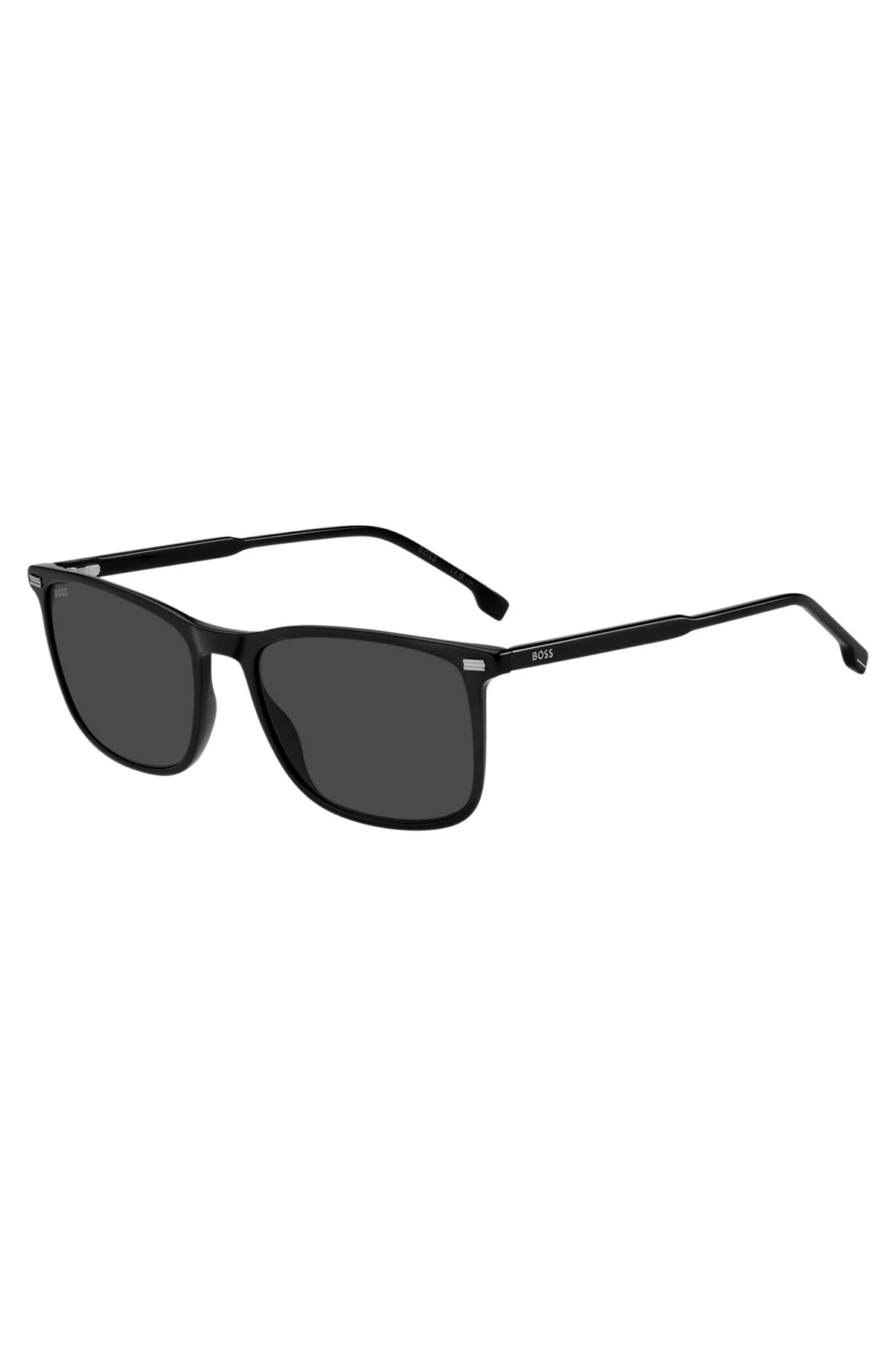 BLACK-ACETATE SUNGLASSES WITH TEMPLE LOGO - 1
