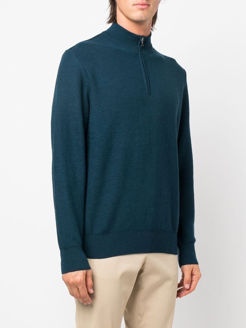 fine-knit half-zip jumper - 3