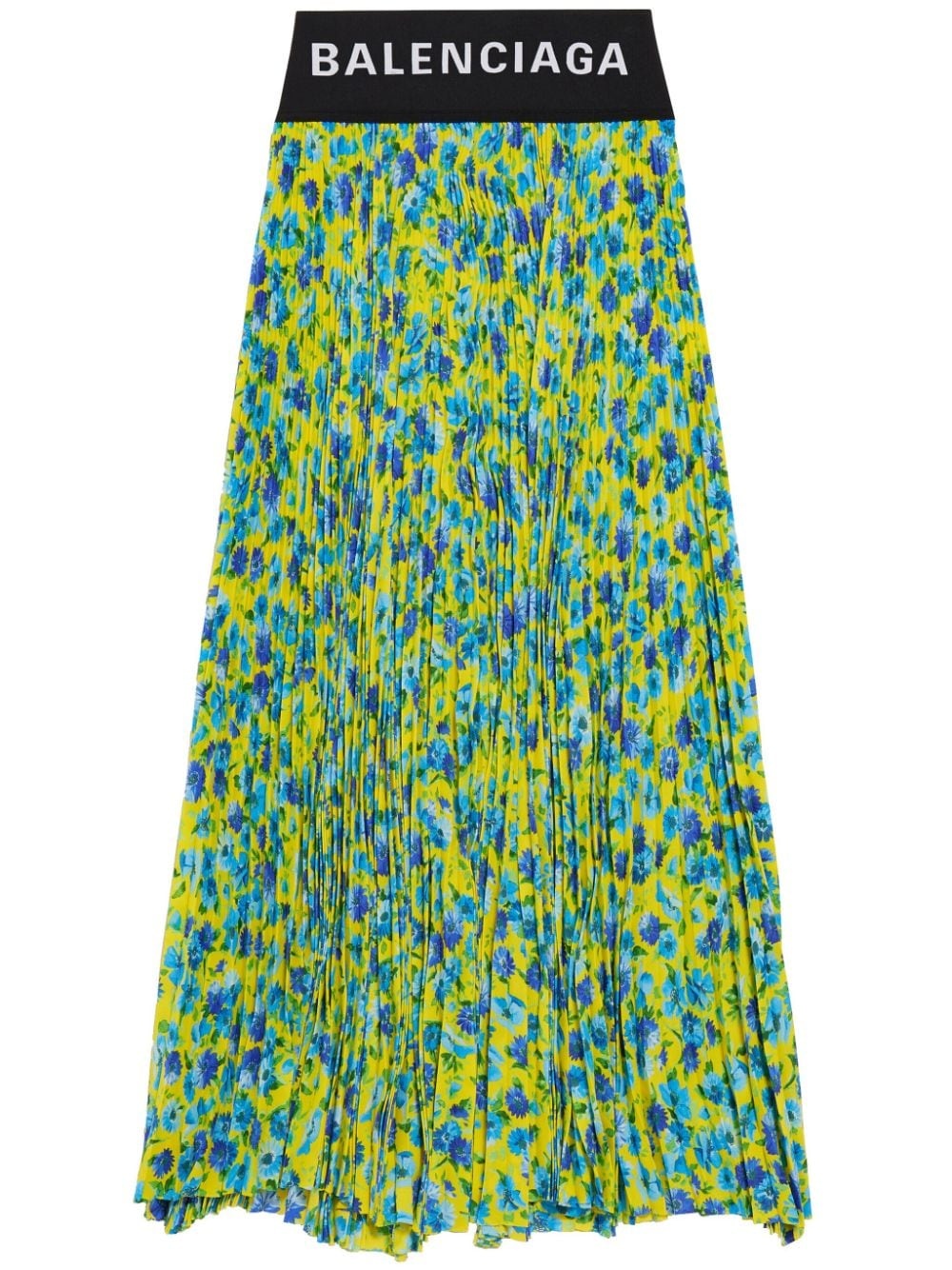 floral-print pleated midi skirt - 1