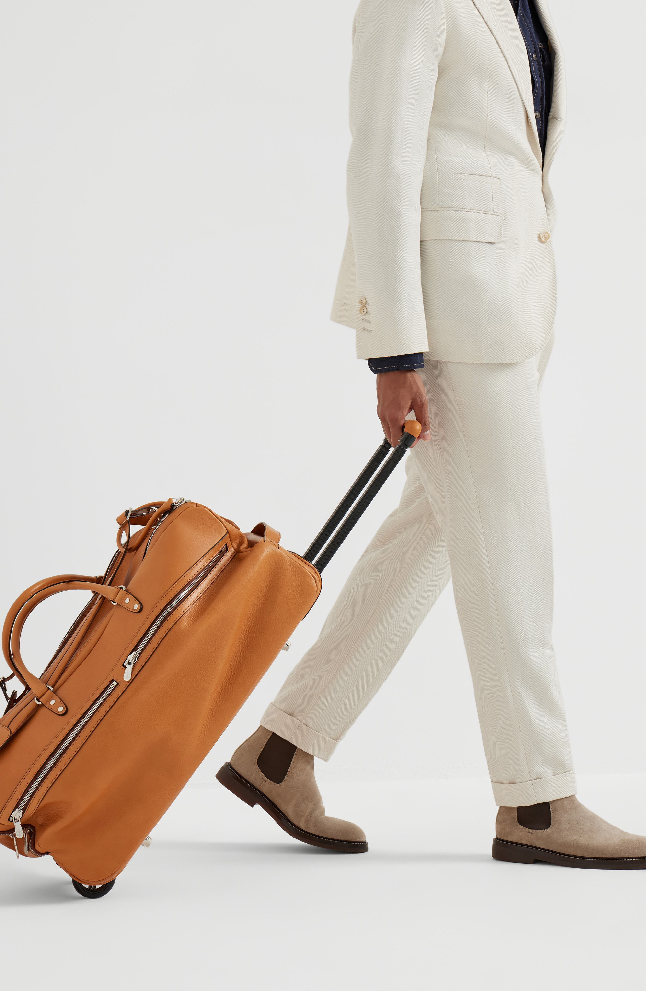 Brunello Cucinelli Cowhide trolley bag in Natural at Nordstrom - 5