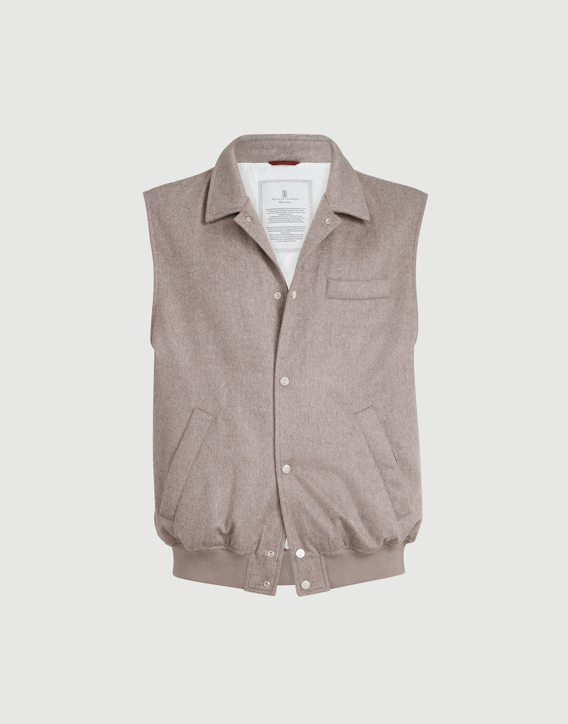 Lightweight cashmere flannel vest with Thermore® padding 1