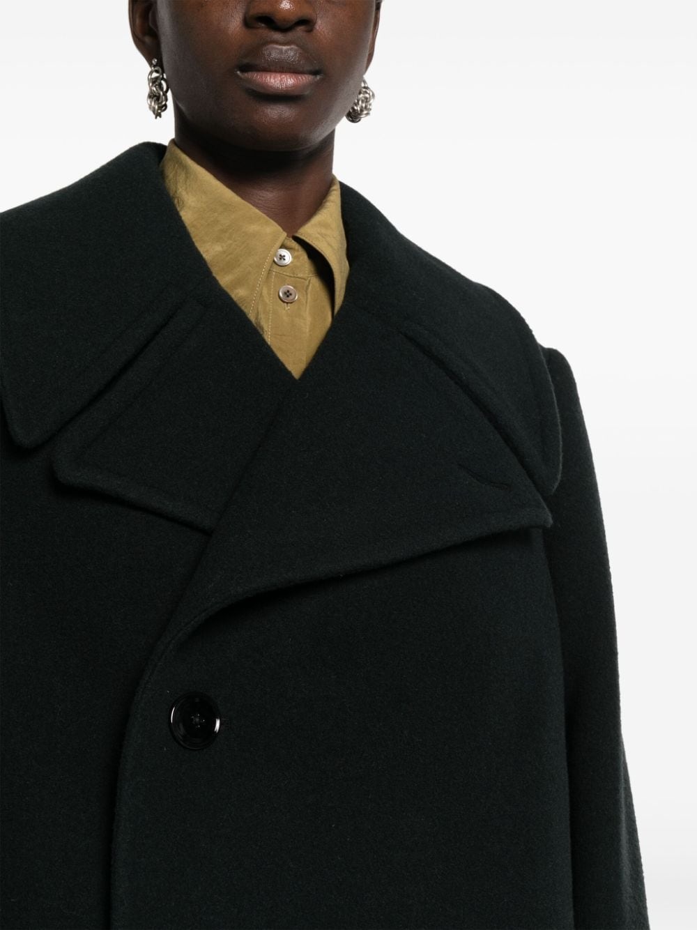 double-breasted wool coat - 5