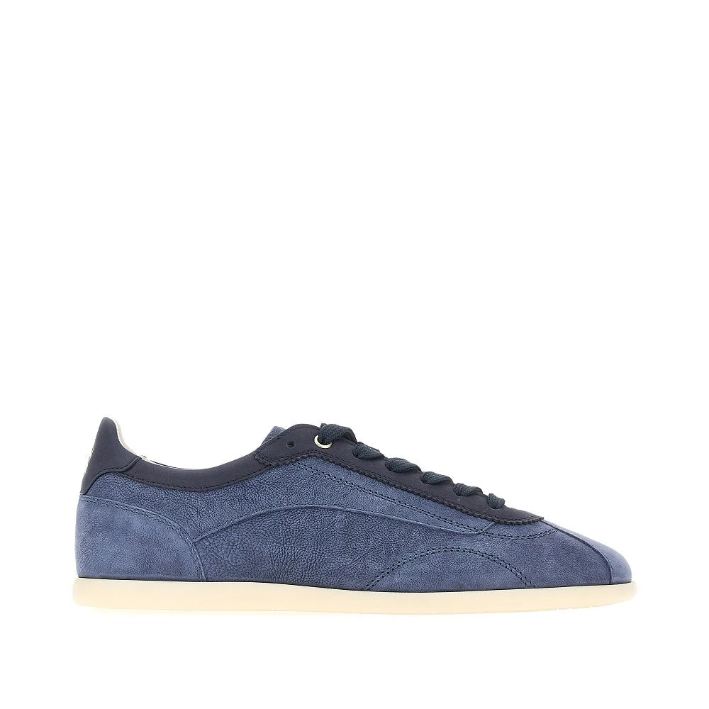 TEXTURE NUBUCK LEATHER SNEAKERS - 1