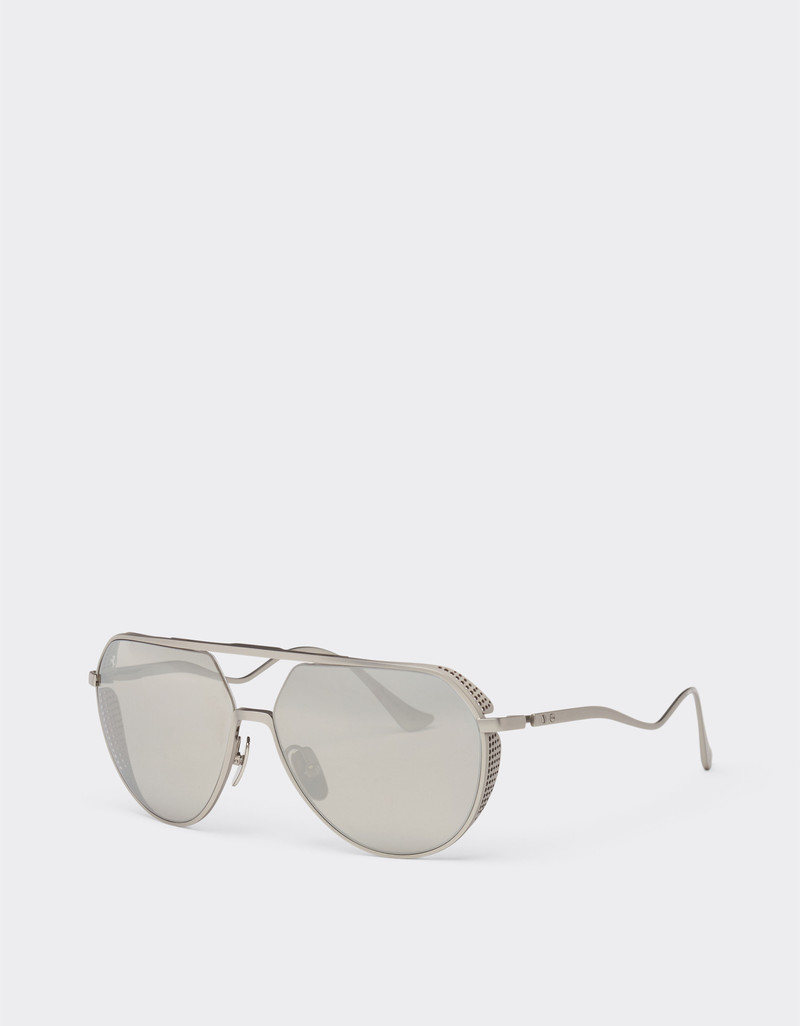 Ferrari sunglasses in matt silver-tone titanium with silver mirror lenses 3