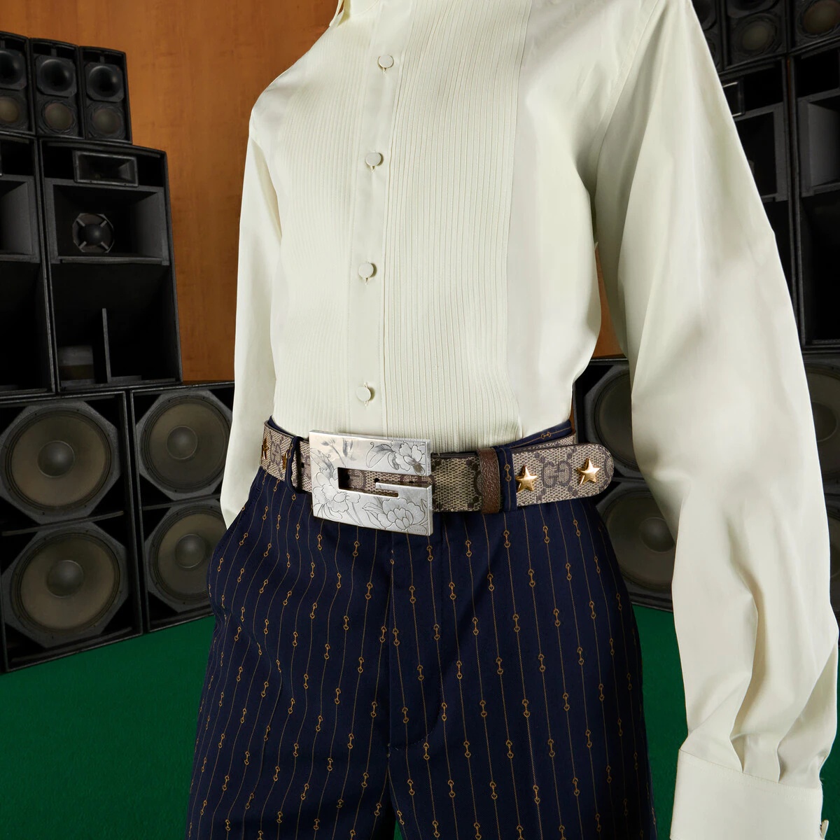 Star wide belt with Square G - 3